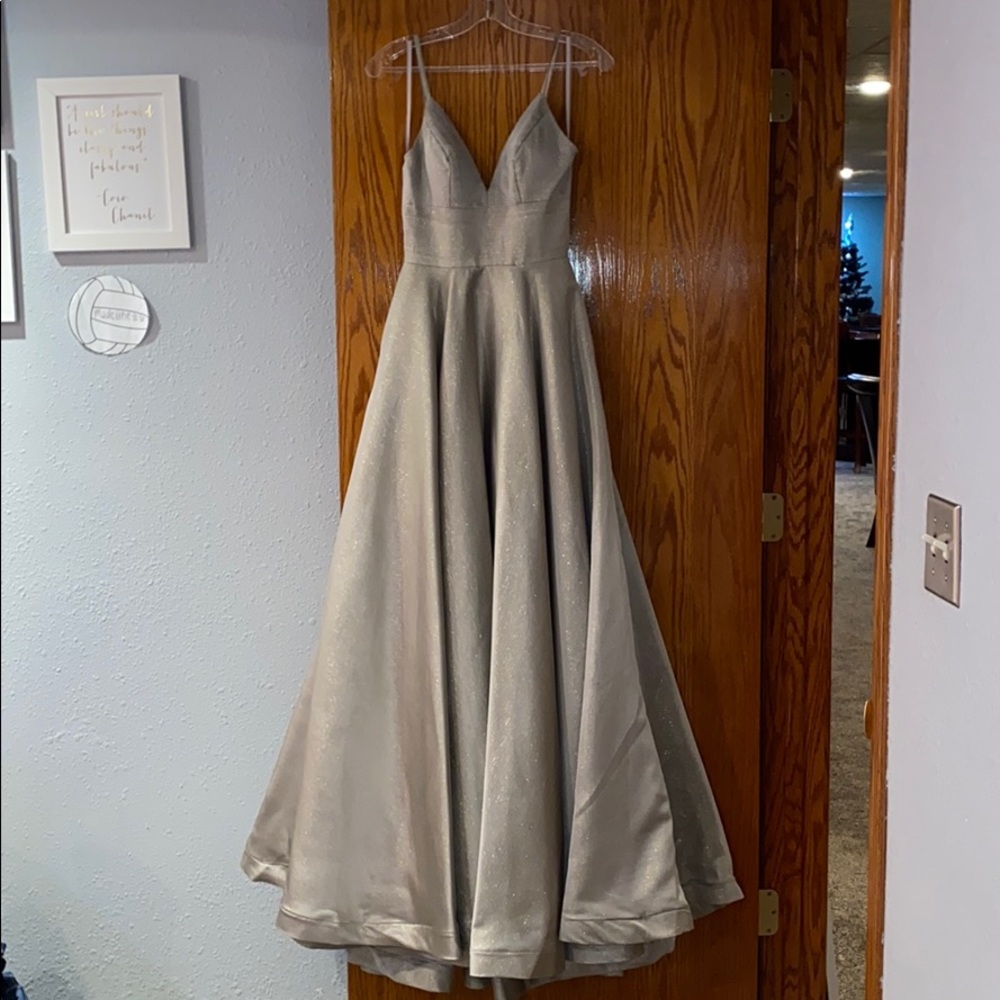 Grey/silver prom dress